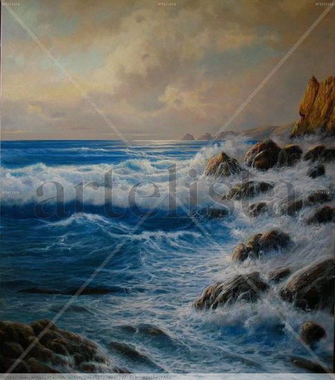 costa de Malibu Ca Oil Canvas Landscaping