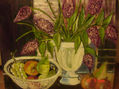 bodegon flores y frutas