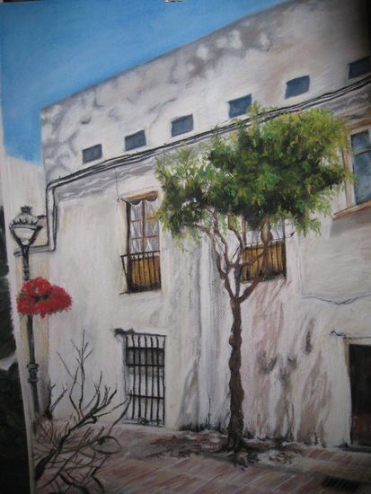 una calle de Rota (Cadiz) Pastel Papel Paisaje