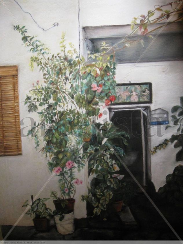 Patio con salon oscuro