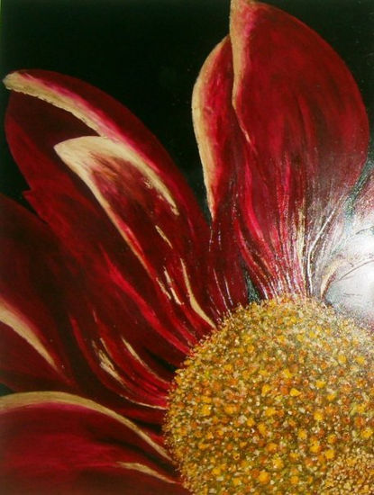 Fuccia Oil Canvas Floral Painting