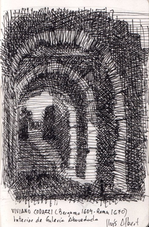 Interior de galeria abobedada (Viviano Codazzi)