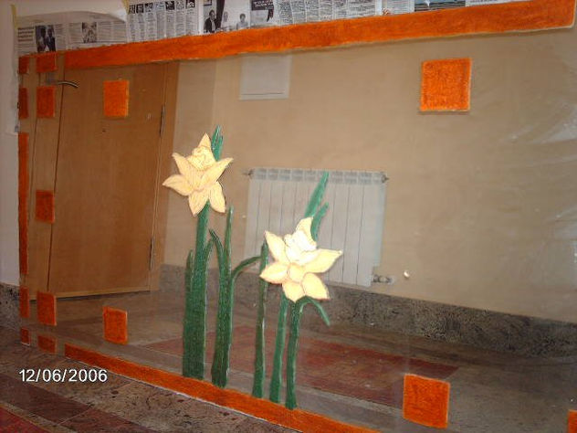 espejo con flores