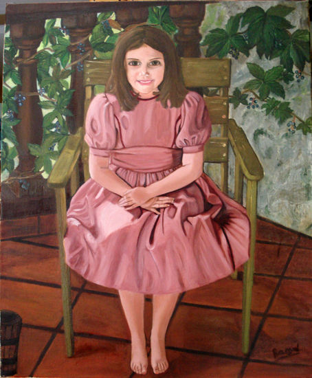 mi otra niña Oil Canvas Portrait