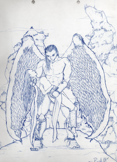 Angel herido Tinta