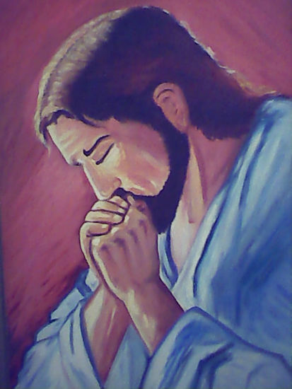 Jesús meditando Oil Canvas Portrait