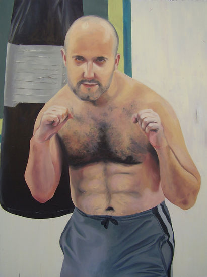 entrenador Oil Canvas Portrait