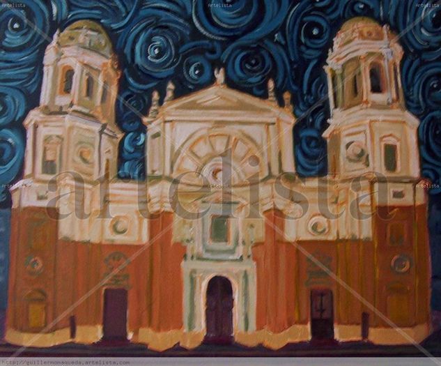 catedral de noche Oil Canvas Landscaping