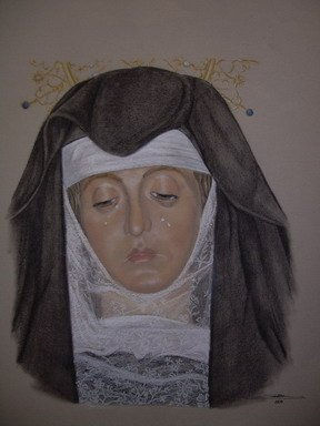 Virgen de la Soledad, de Zamora Pastel Papel Retrato