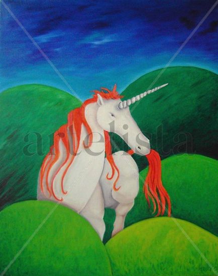 Unicornio Oil Canvas Animals