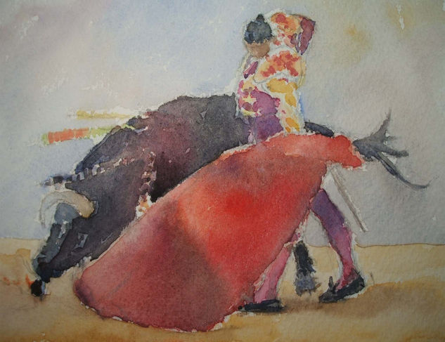 Torero Watercolour Paper Figure Painting