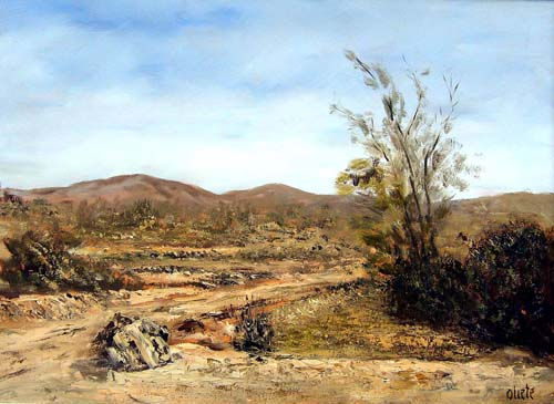 El cauce seco Oil Canvas