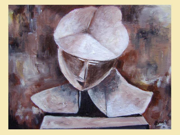 "Busto" Acrylic Canvas Figure Painting