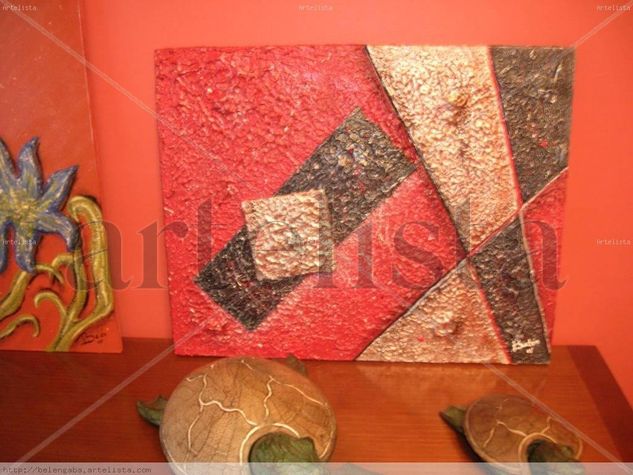 geometria roja Oil Canvas Landscaping