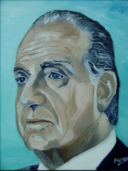 Juan Carlos I Oil Canvas Portrait