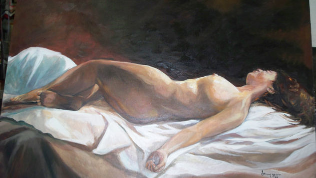 Mujer descansando,1 Acrylic Textile Landscaping