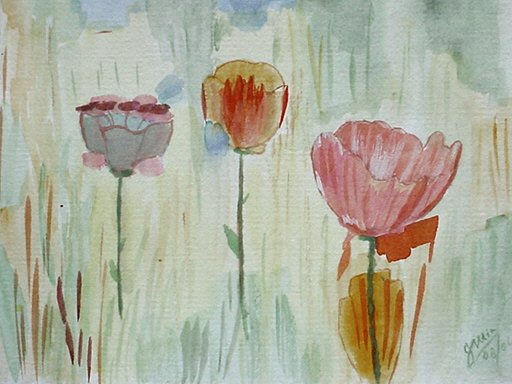 flores Watercolour Card Floral Painting