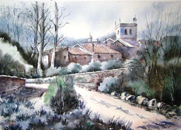 CASA DE LA ALBERCA Watercolour Canvas Landscaping