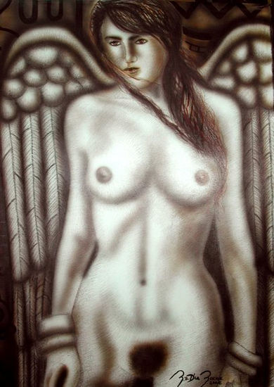 Angel del Infierno V Media Mixta Lienzo Desnudos