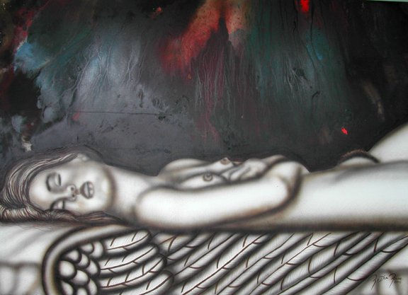 Angel del Infierno VII Mixed media Canvas Nude Paintings