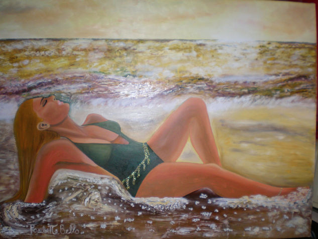 Dorada en la arena Oil Canvas Figure Painting