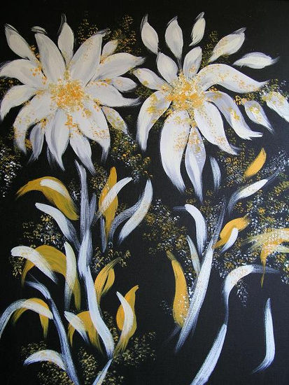 Fantasia en blanco y amarillo Oil Canvas