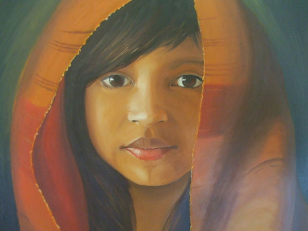 Niña India Oil Canvas Portrait