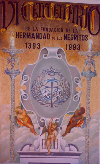 Cartel Hermandad de los Negritos Gouache Cartulina Otros