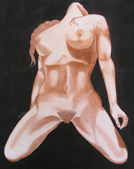 EL ARROJO DE MARÍA Mixed media Canvas Nude Paintings