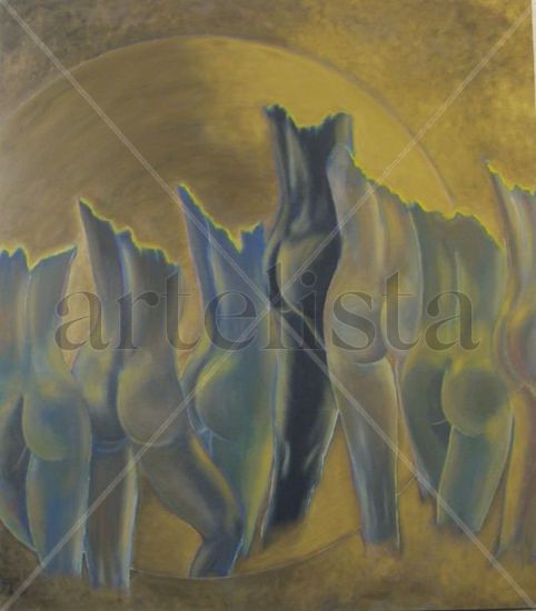 Entre Mujeres 2  (Unter Frauen 2) Acrylic Canvas Figure Painting