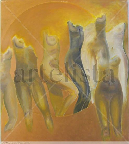 Entre Mujeres  (Unter Frauen ) Acrylic Canvas Figure Painting