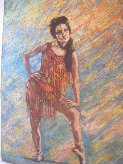 Alicia Alonso en Carmen Oil Canvas Portrait