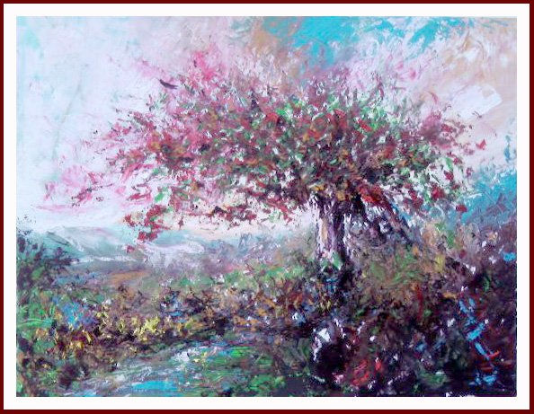 Paisaje con Flamboyán Acrylic Canvas Landscaping