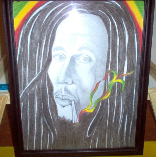 Bob Marley Pastel Canvas Portrait