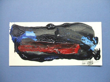 Blue and red on black