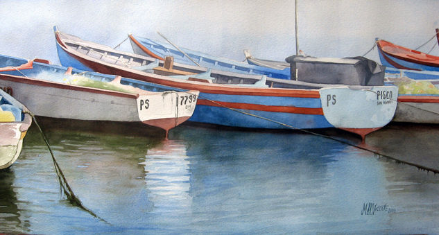 PUERTO DE SAN ANDRES III Watercolour Card Marine Painting