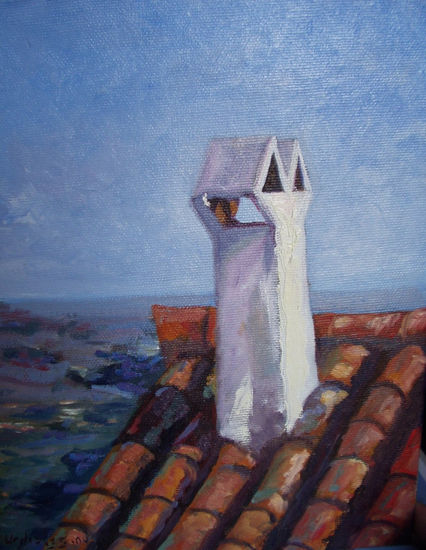 La Chimenea del Molino del Abuelo Oil Canvas Landscaping