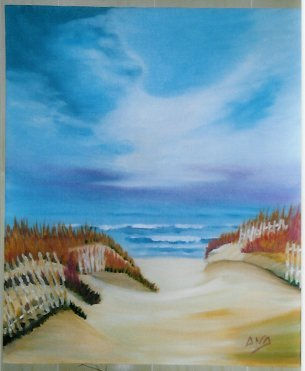 camino de la playa Oil Canvas Landscaping