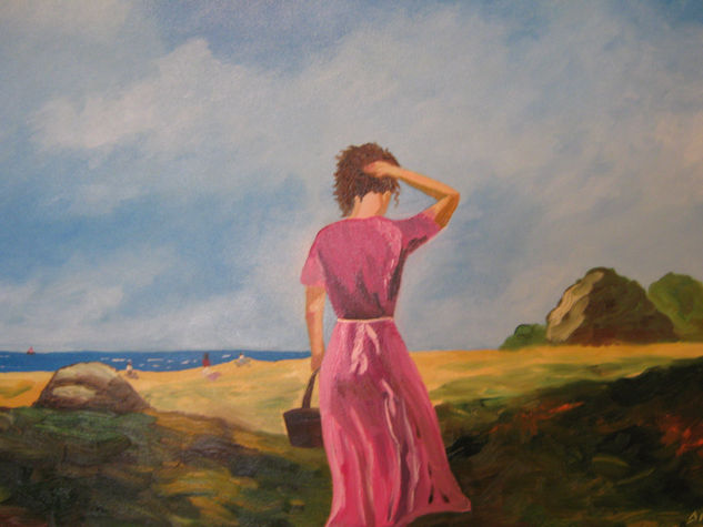 hacia la playa Oil Canvas Landscaping