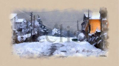 paisatge nevat Watercolour Paper Landscaping