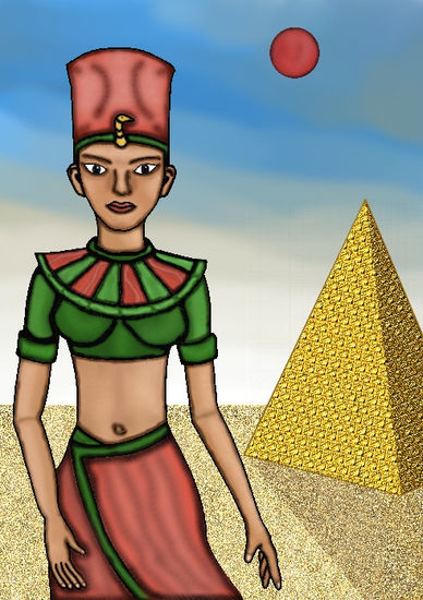 Mujer Egipcia con Piramide 