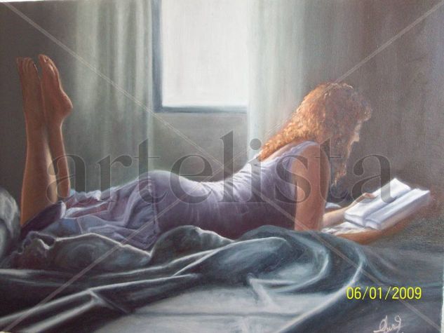 soñando a contraluz Oil Canvas Figure Painting