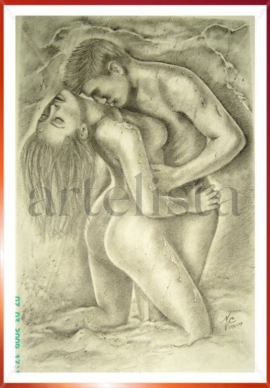 Amantes bajo la lluvia