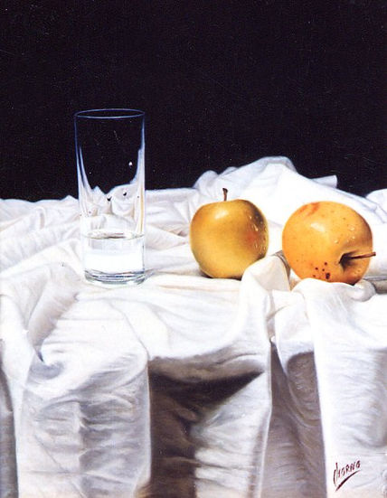 Vaso y manzanas...