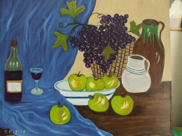 LAS MANZANAS VERDES Oil Canvas Still Life Paintings