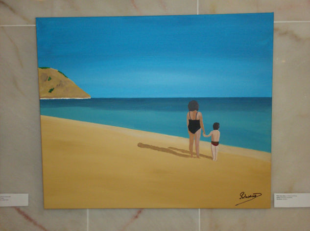 Passeando na Praia Oil Canvas Landscaping