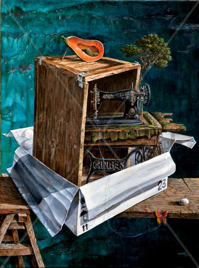 Serie Cajas, Nº 2 Acrylic Canvas Still Life Paintings