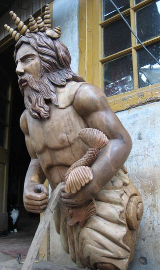 mascaron de proa- poseidon Wood Figurative