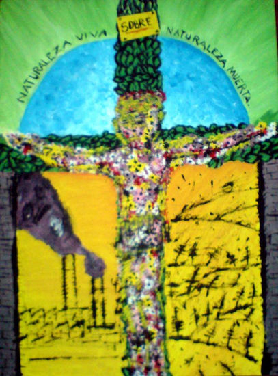 EL CRISTO DE LAS FLORES Acrylic Canvas Floral Painting