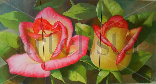 Rosas Exoticas Oil Canvas Floral Painting